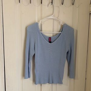 Say What? Soft Blue Knit Top